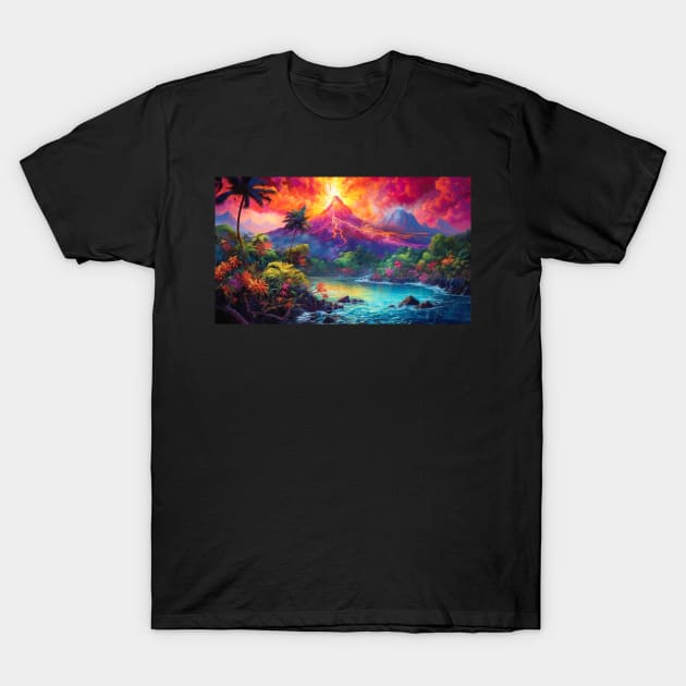 Volcano T-Shirt by Phatpuppy Art